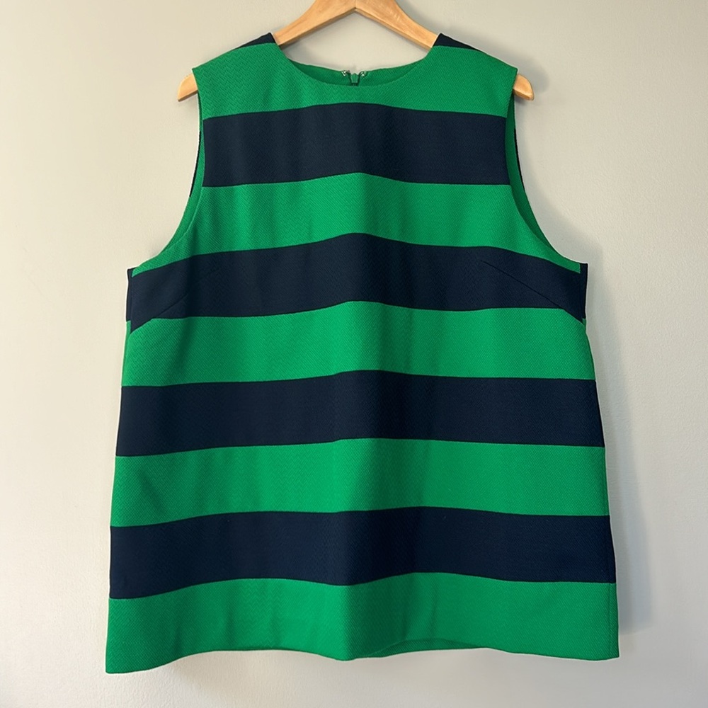 Tuckernuck x Atlantic-Pacific collab Kelly Green‎ Navy Stripe Emma Blouse Sz XXL - Picture 2 of 9